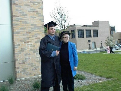 Mother Alicia and Jon at Graduation 2003